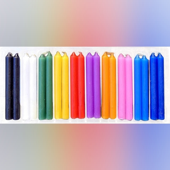 20 pack Multicolored Candles Wish Spell Multicolor 10 Candle Colors 4.5" New - Picture 3 of 4